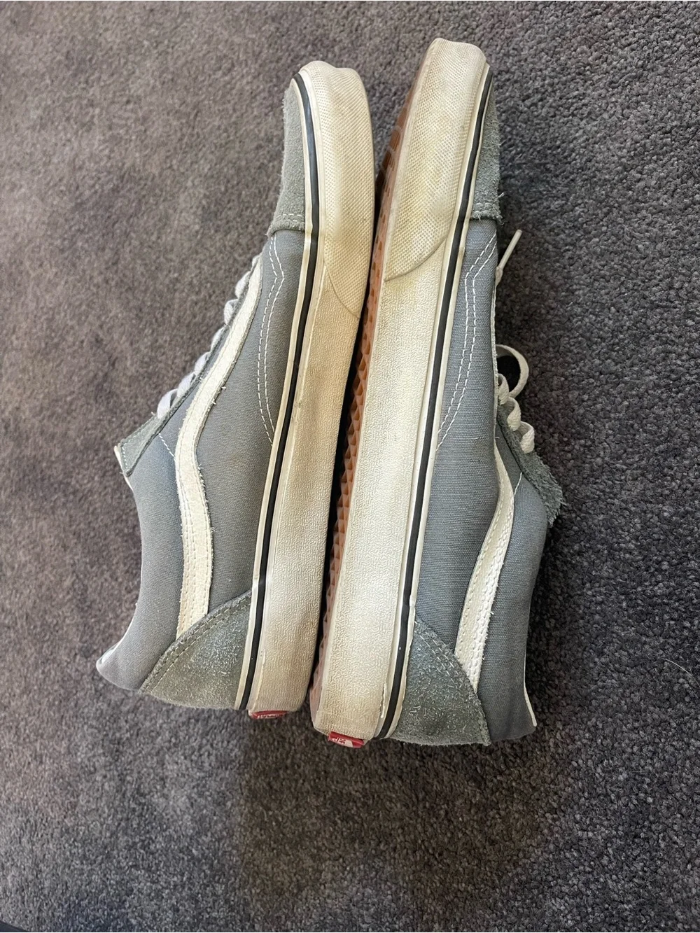 Men's Gray Blue Suede Skate Sneakers - Casual Lace-Up